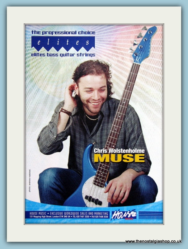 Elites Bass Guitar Strings With Chris Wolstenholme Original Advert 2002 ref AD2749