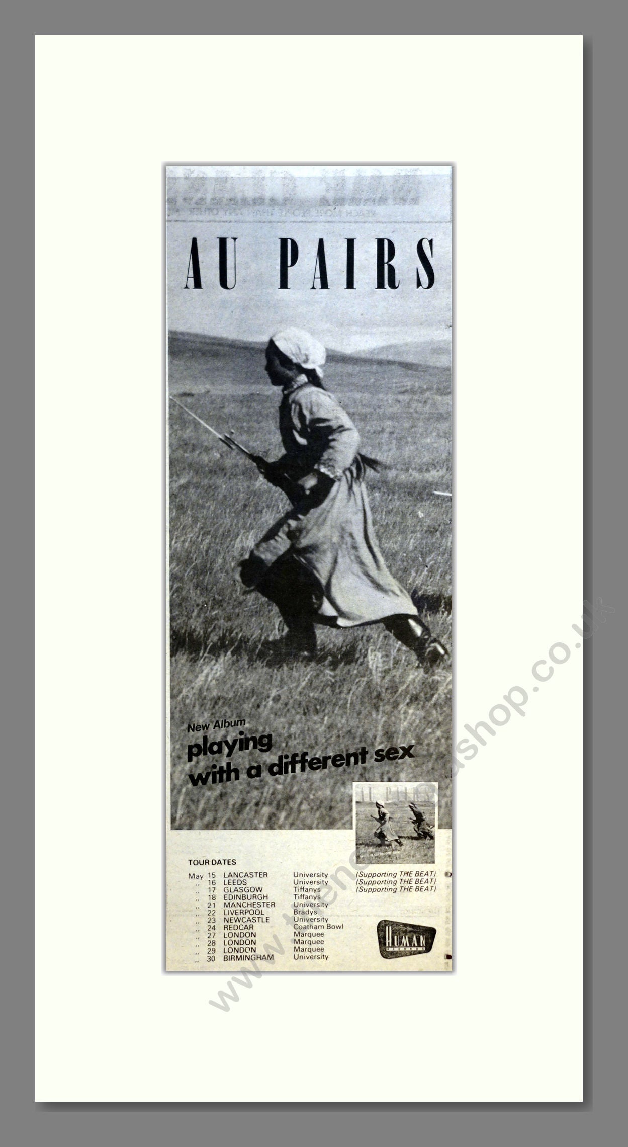 Au Pairs - Playing With A Different Sex. Vintage Advert 1981 (ref AD20 –  The Nostalgia Shop