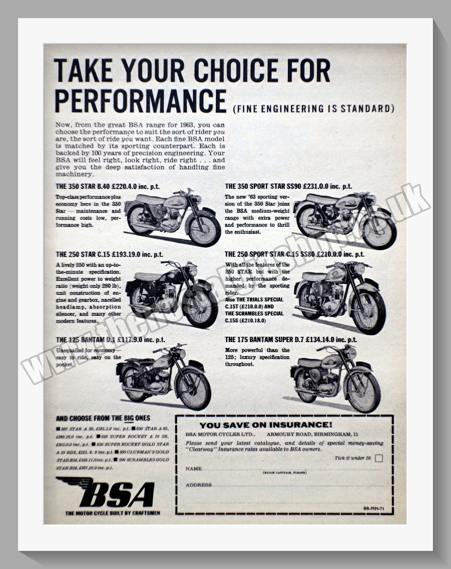 Bsa big hot sale cycle