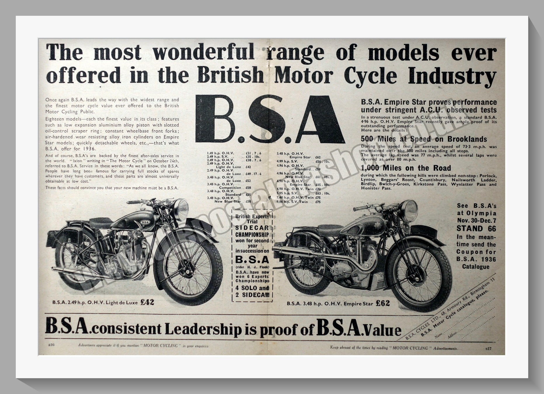 Bsa empire deals star