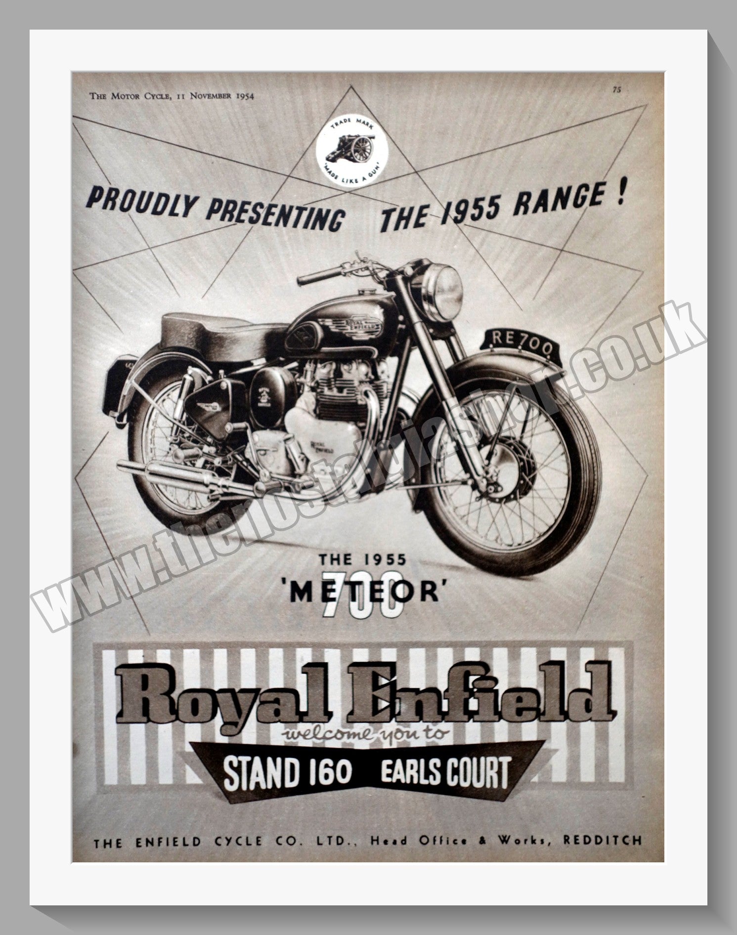 Royal Enfield Meteor 700 Motorcycle Original Advert 1954 Ref Ad57182 The Nostalgia Shop 6862