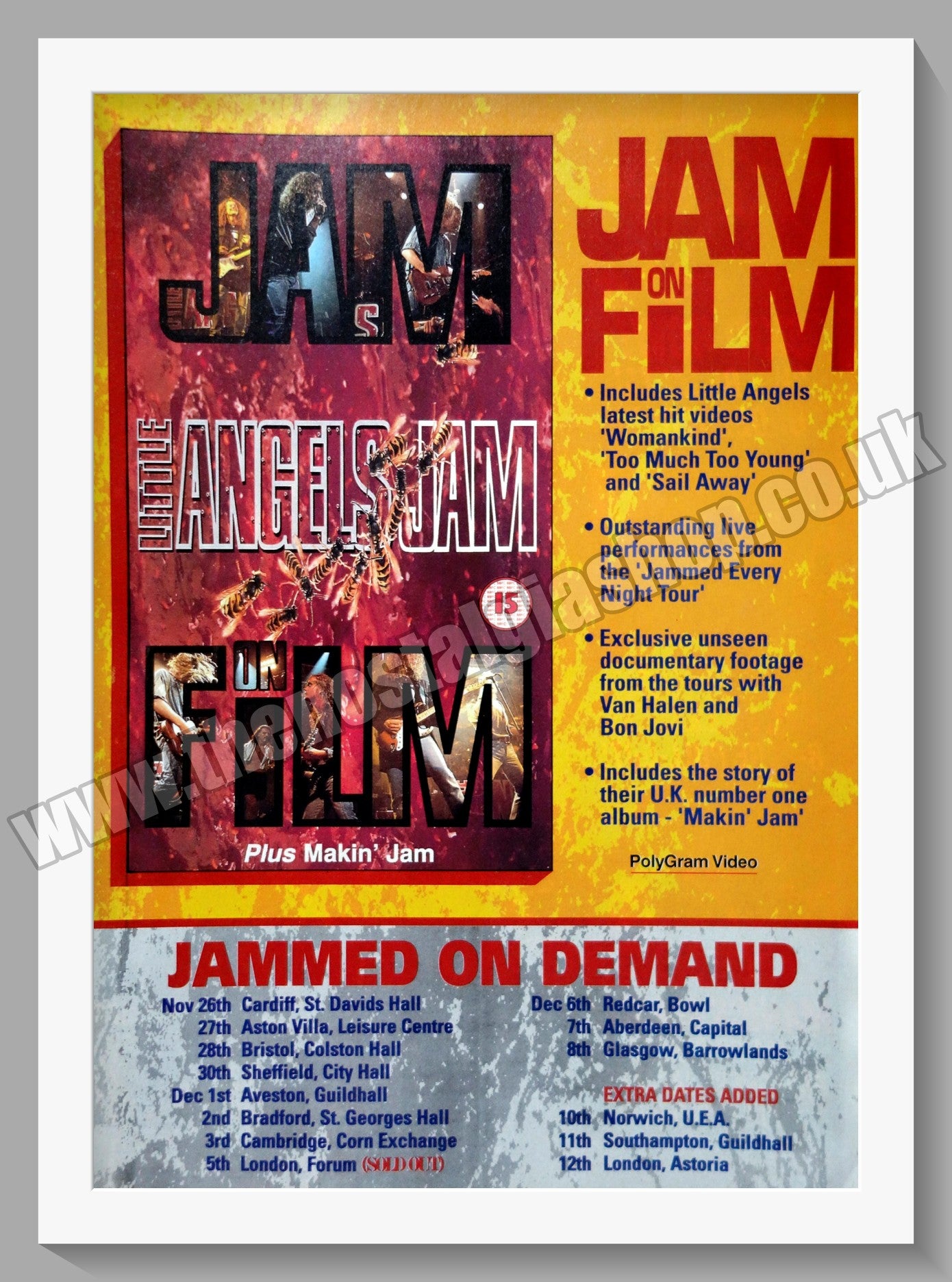 Little Angels. Jam. UK Tour 1993 Original Advert (ref AD60663) – The  Nostalgia Shop