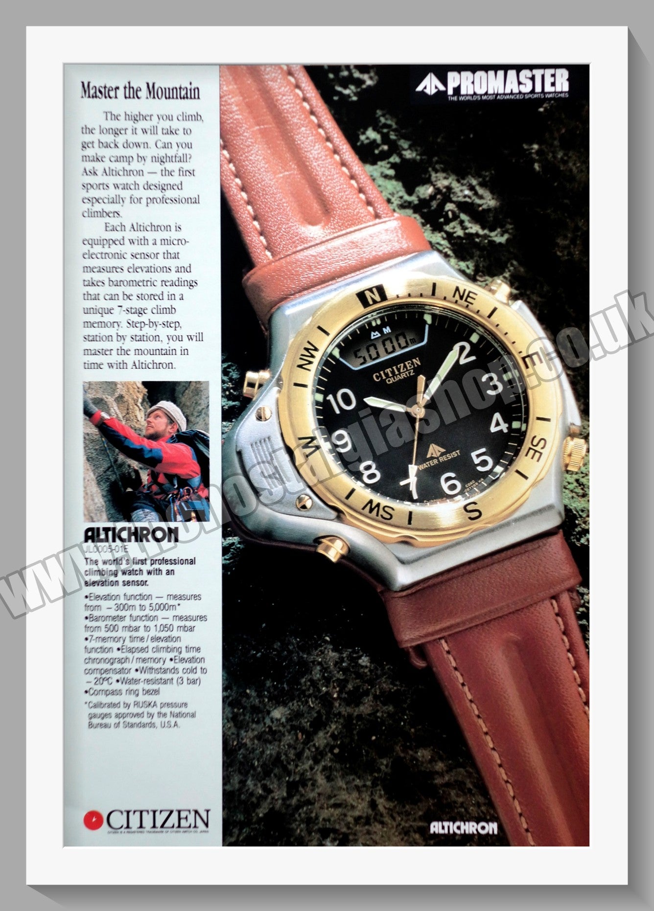 Citizen Altichron Watches. Original Advert 1990 ref AD60719