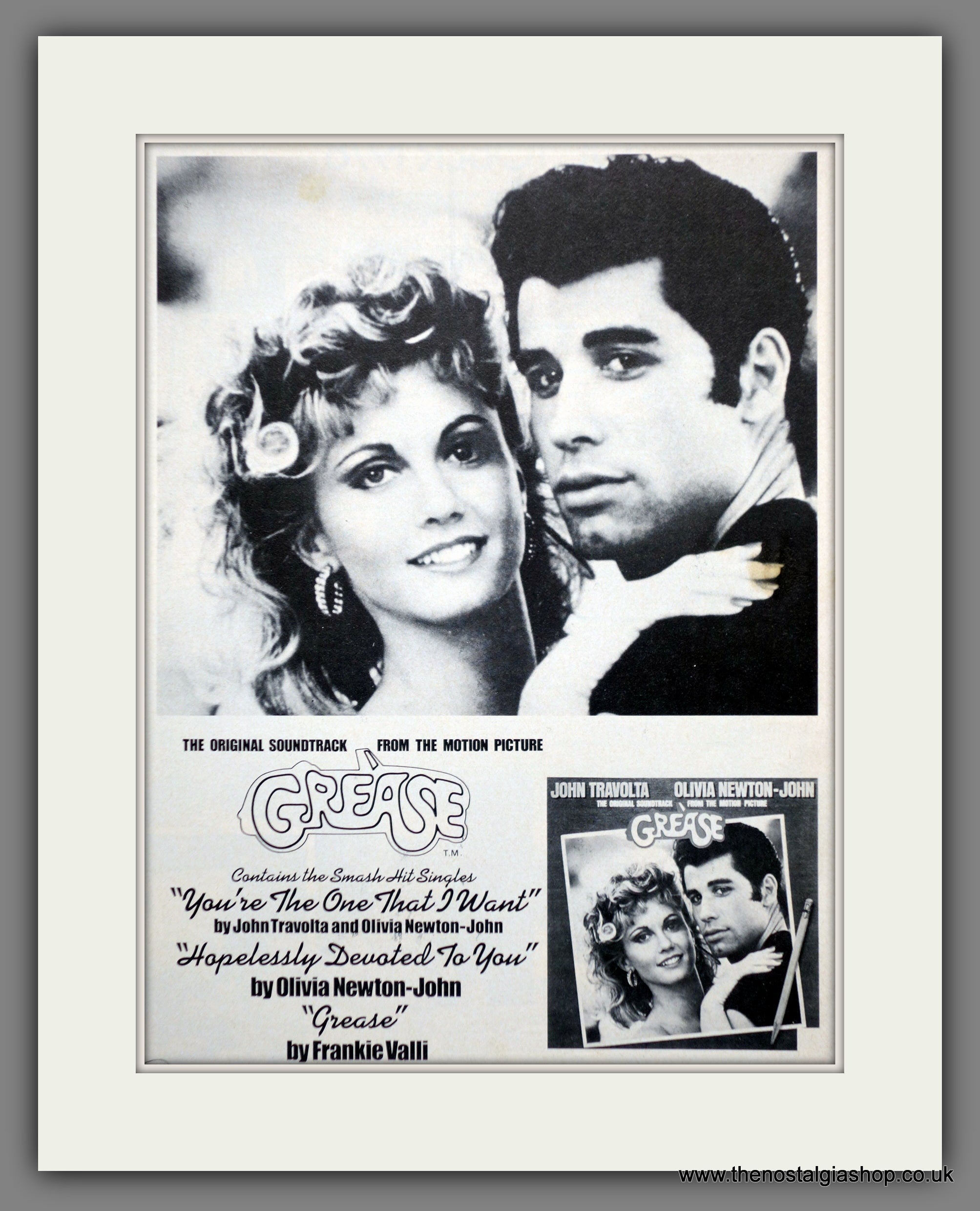 Grease Soundtrack 1978 Original Advert (ref AD60778) The Nostalgia Shop