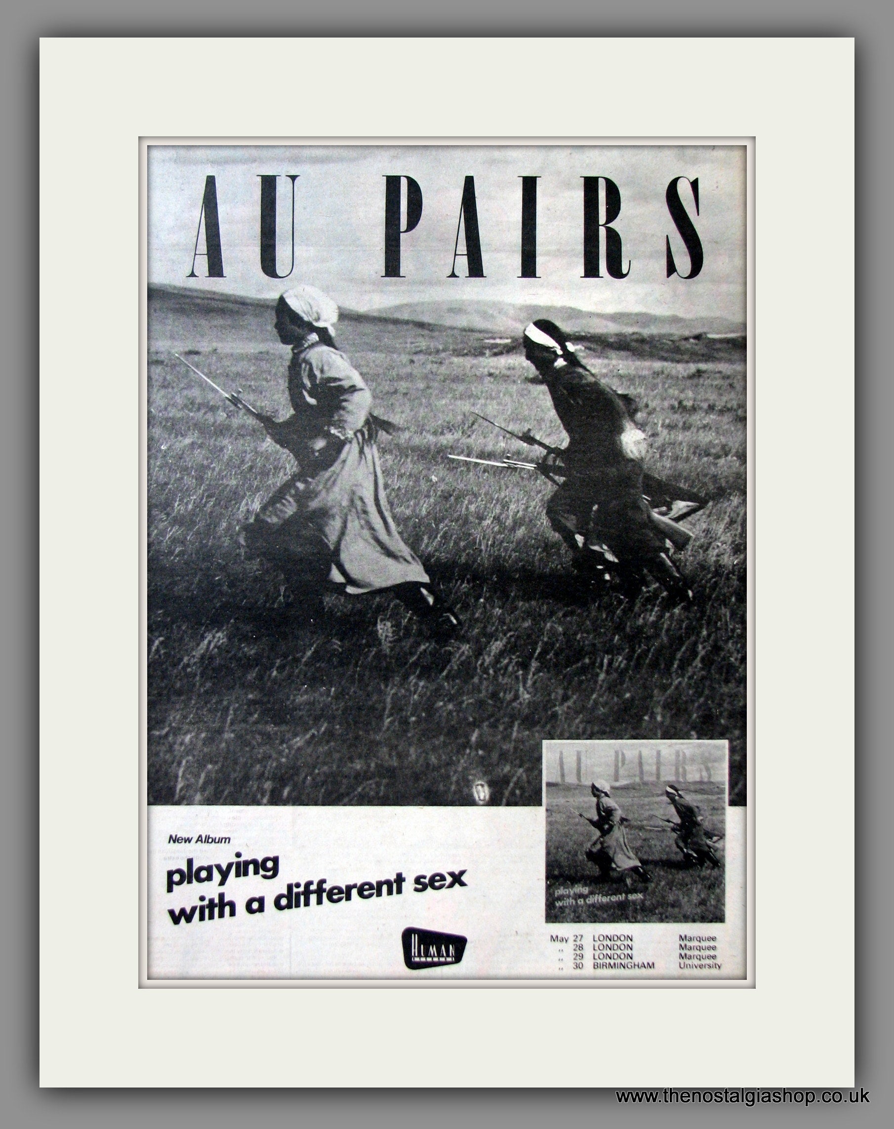 Au Pairs. Playing With A Different Sex. Original Advert 1981 (ref AD11 –  The Nostalgia Shop