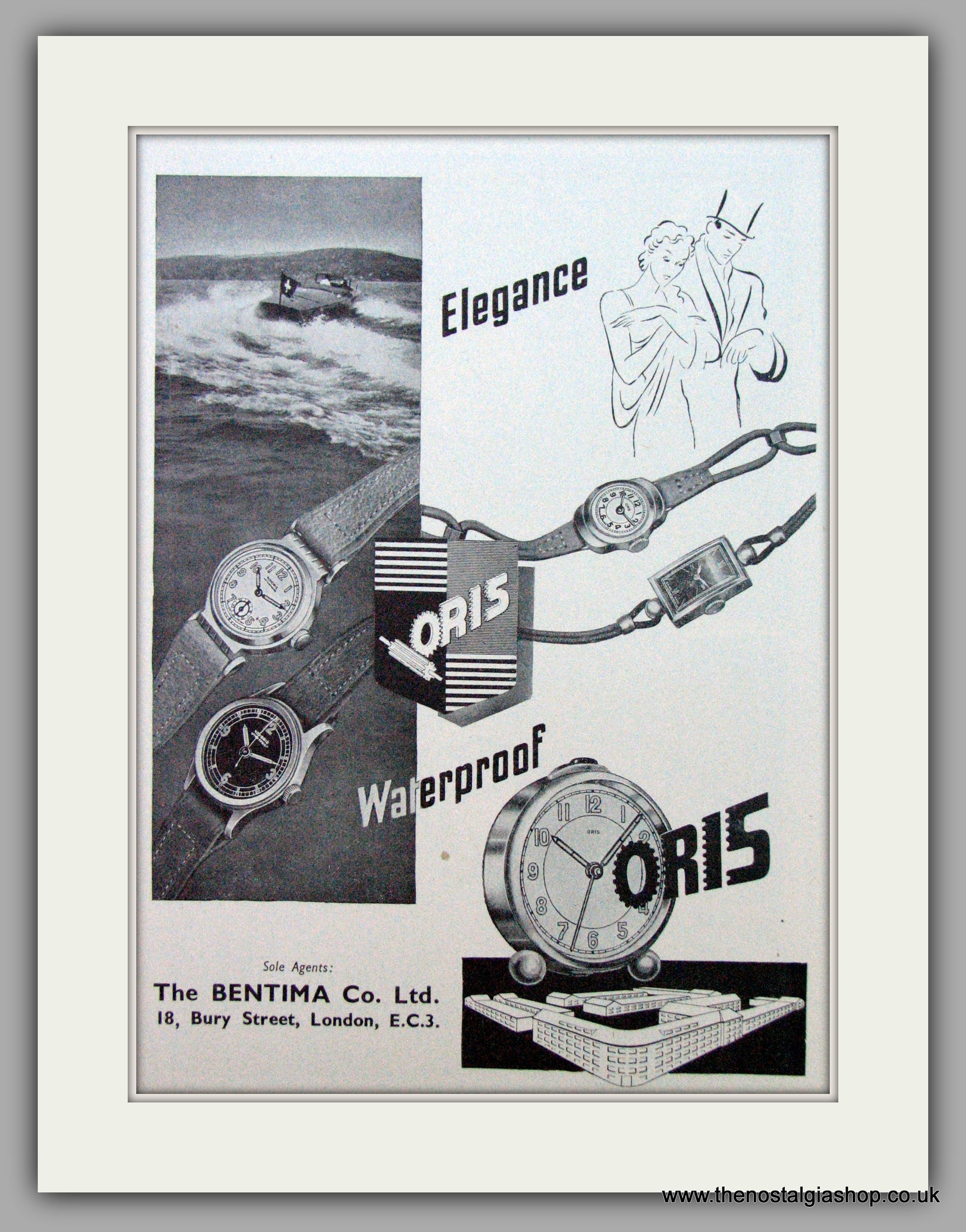 Oris Swiss Watches. Original Advert 1946. ref AD7354 The