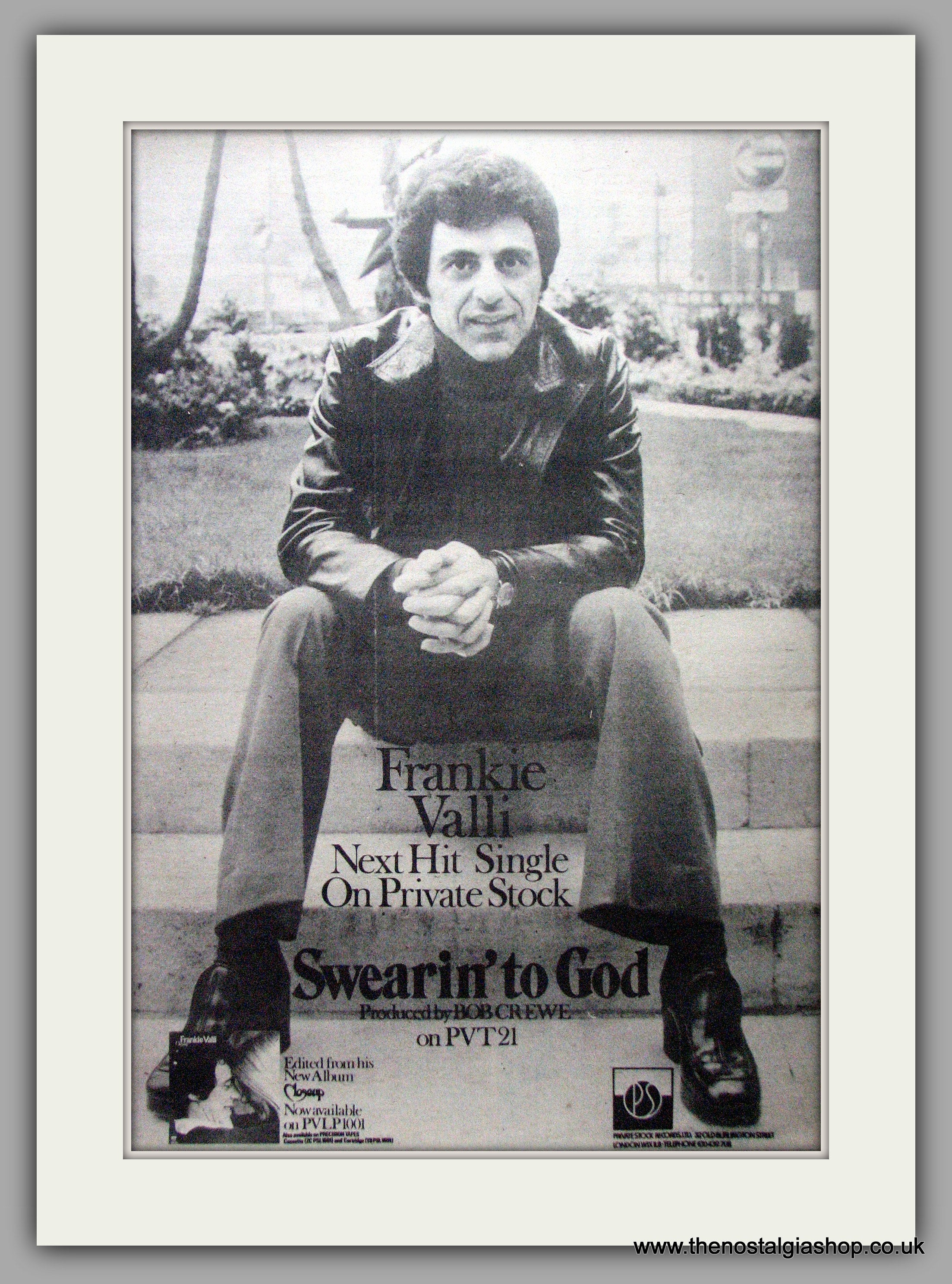 Frankie Valli. Swearin' To God. Vintage Advert 1975 (ref AD9527) – The ...