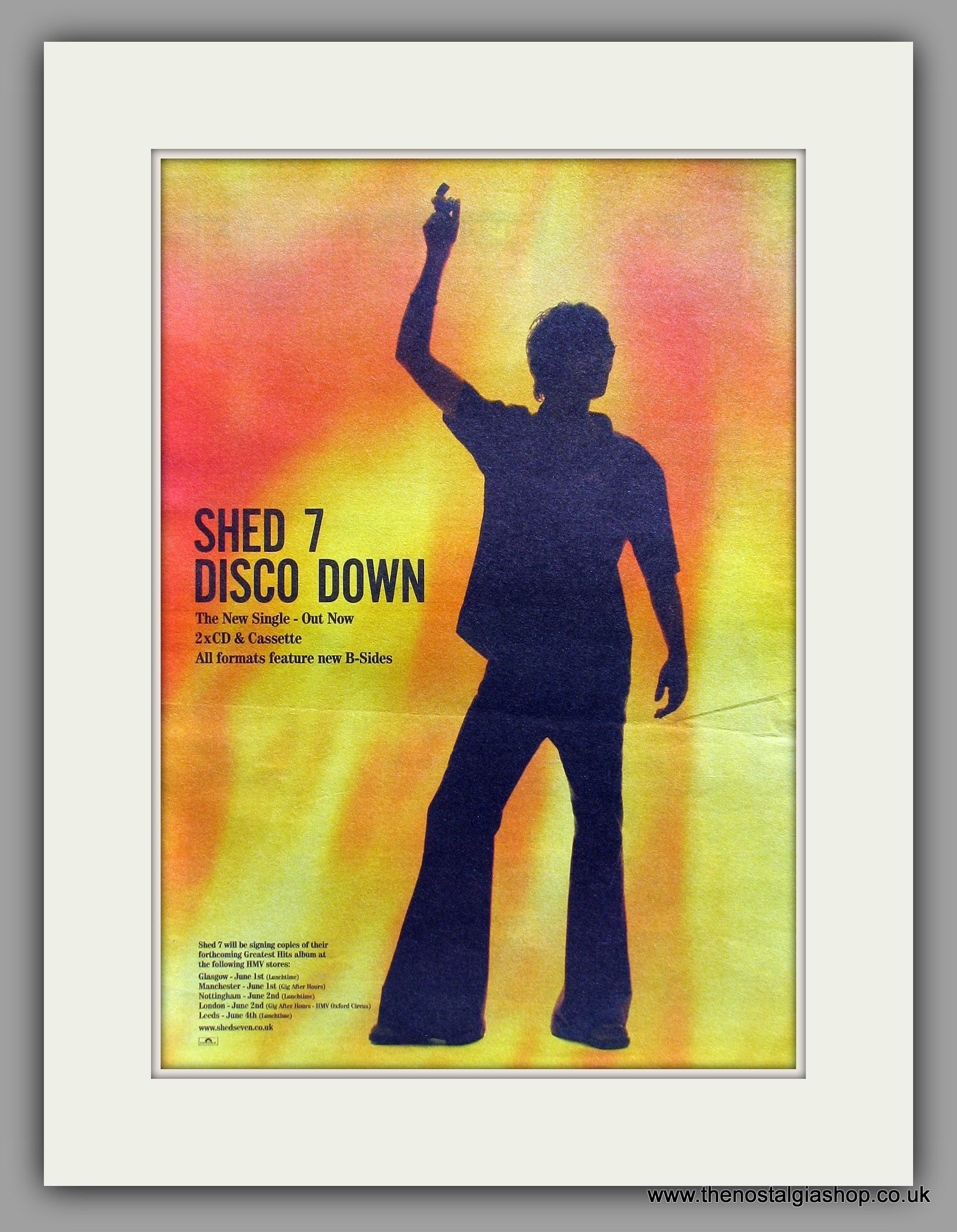 Shed Seven. Disco Down. Original Vintage Advert 1999 ref AD10327