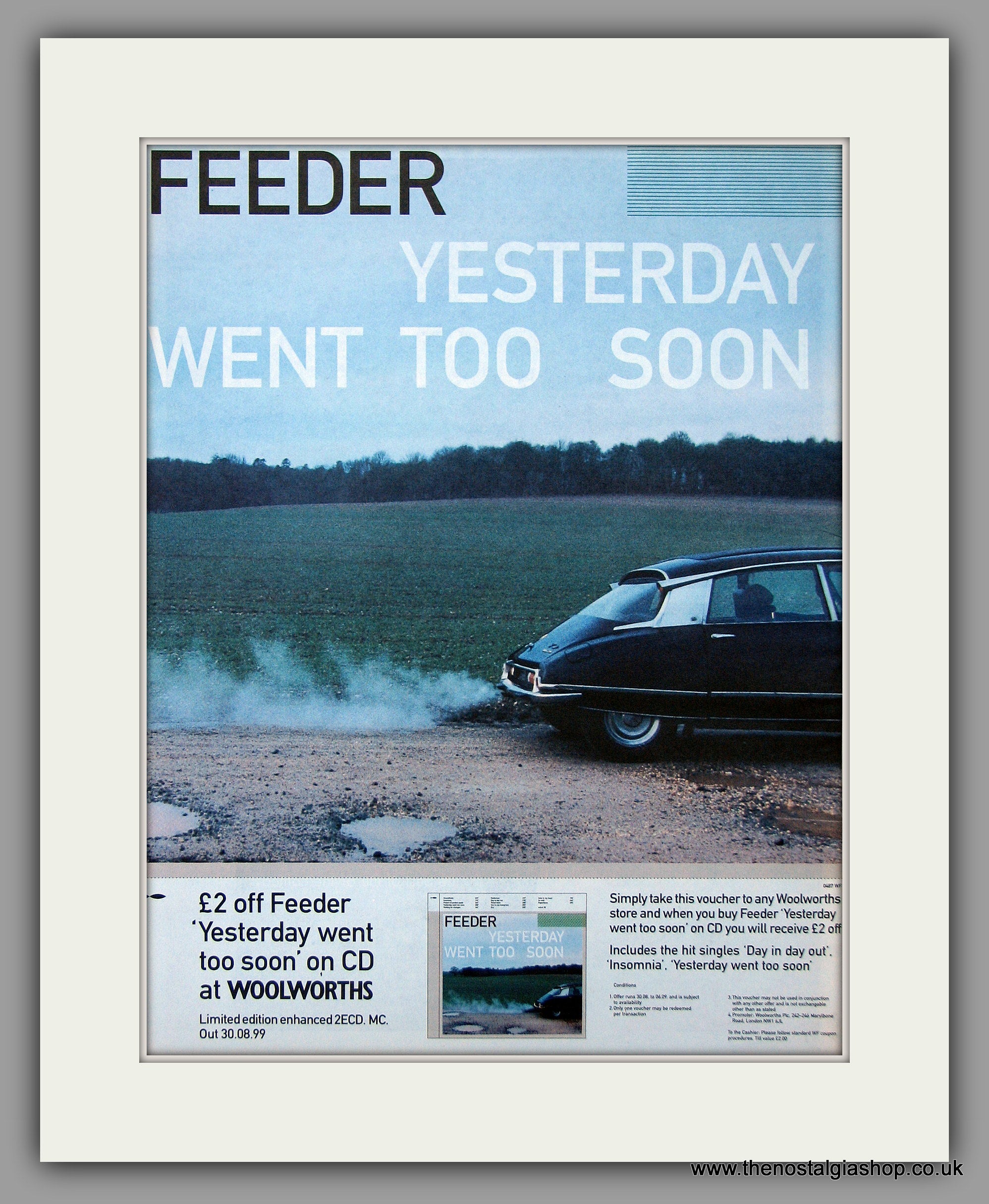 Feeder - Yesterday Went Too Soon. Original Vintage Advert 1999