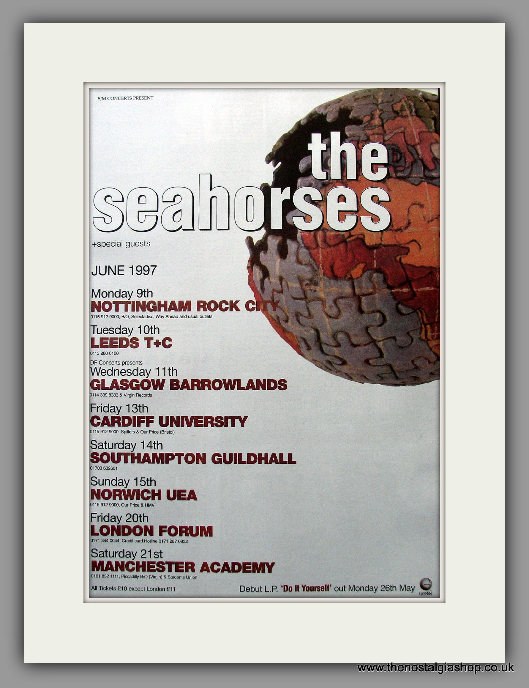 Seahorses (The) - Tour Dates June. Original Vintage Advert 1997