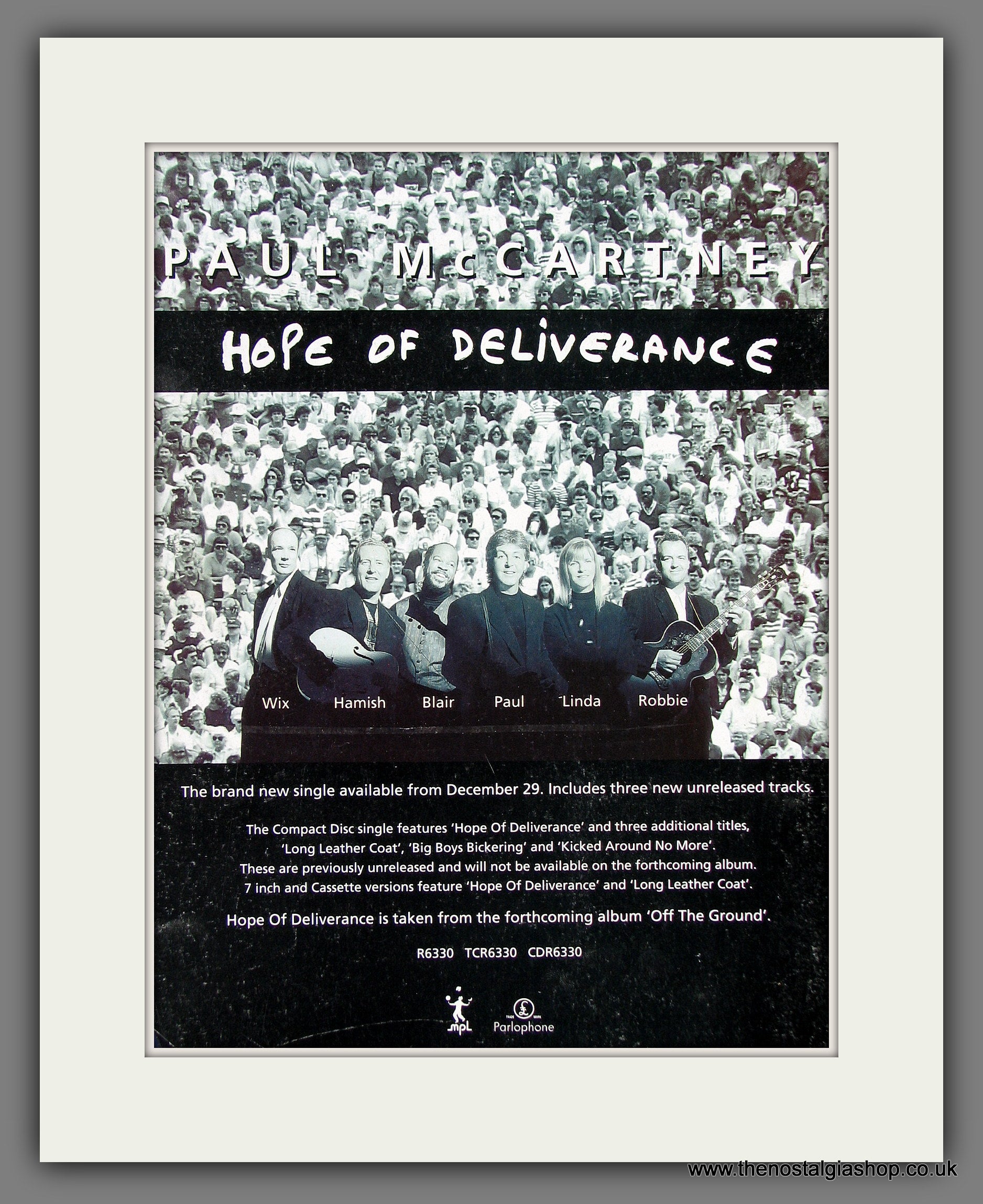 Paul McCartney Hope Of Deliverance. 1993 Original Advert