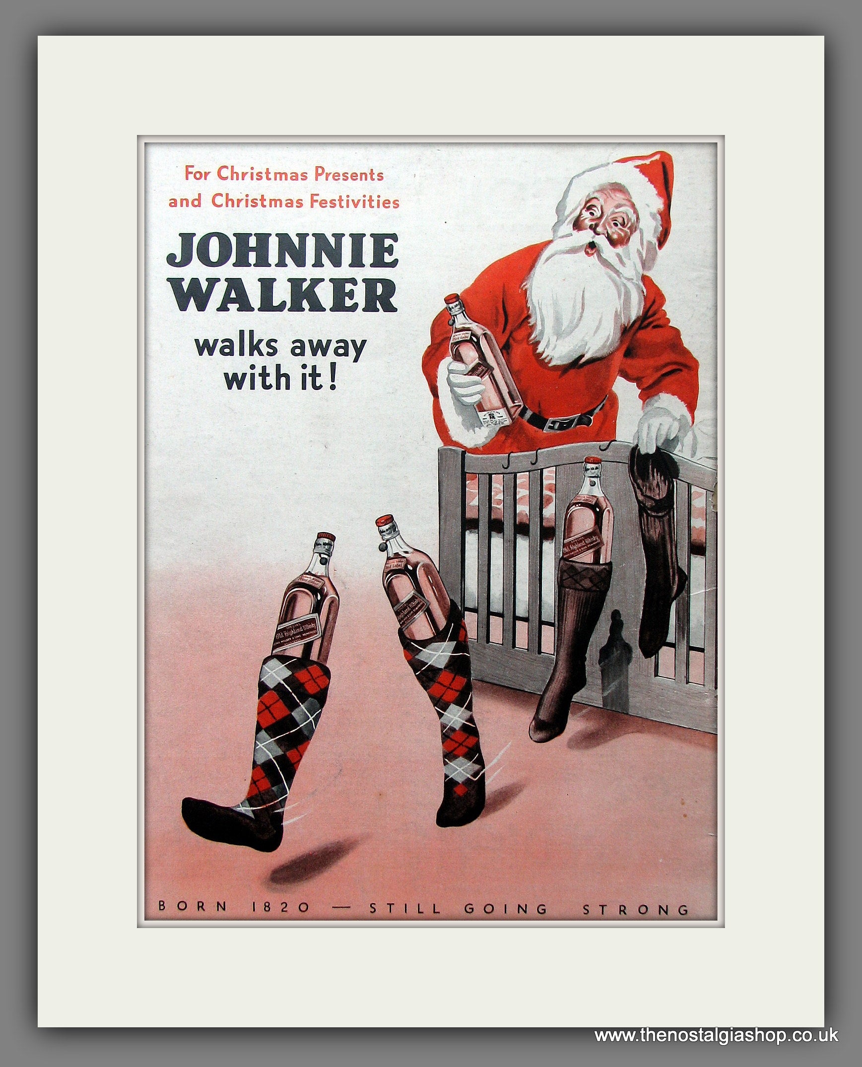 1941 Vintage ad Johnnie Walker Blended Scotch Whisky Christmas Card 120422