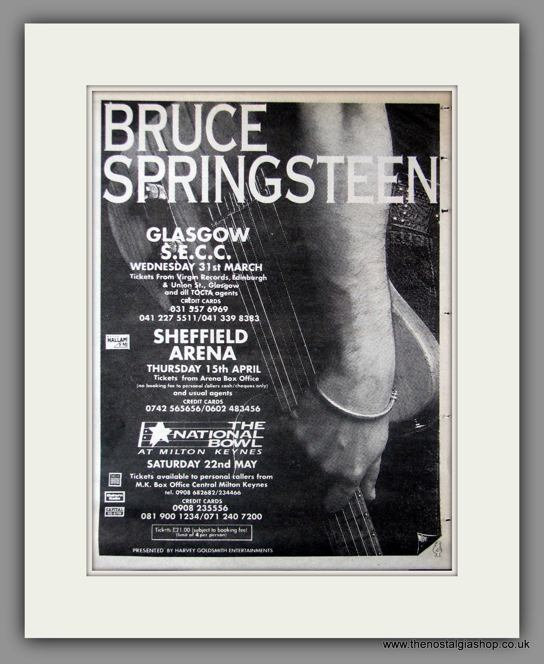 Bruce Springsteen Uk Tour. 1993 Original Advert (ref Ad50921) – The 