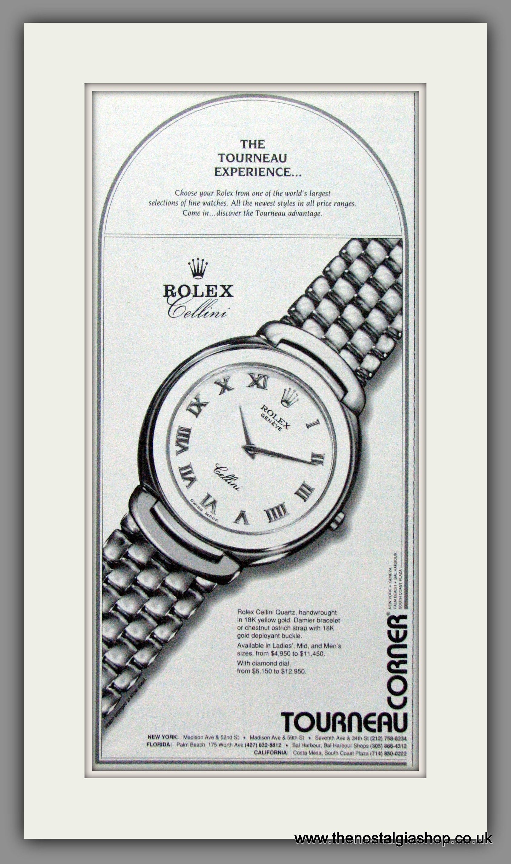 Rolex Cellini Quartz. Original Advert 1994 ref AD51853 The