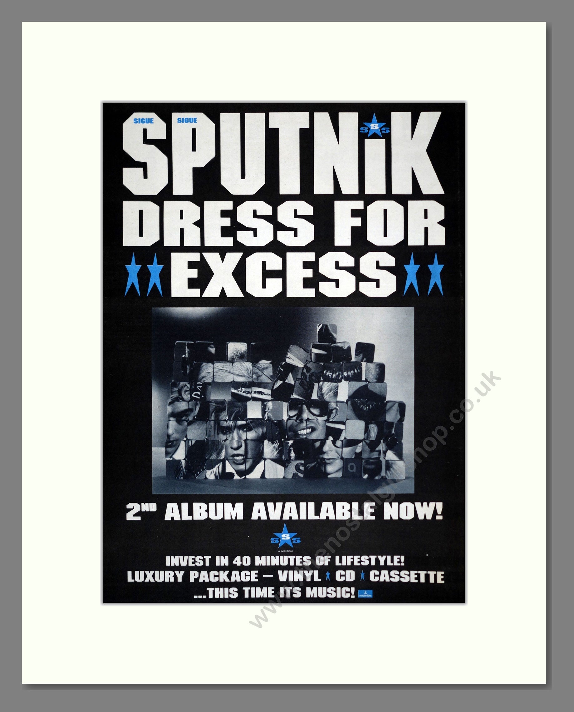 Sigue Sigue Sputnik - Dress For Excess. Vintage Advert 1989 (ref