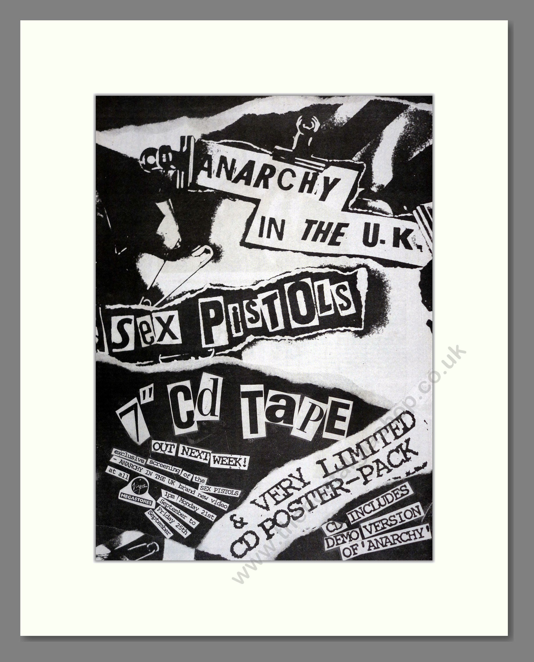 Sex Pistols - Anarchy In The UK. Vintage Advert 1992 (ref AD17647) – The  Nostalgia Shop