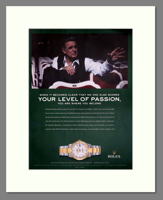 Rolex Oyster Perpetual Datejust. Placido Domingo. Original Advert 2003 (ref AD63133)