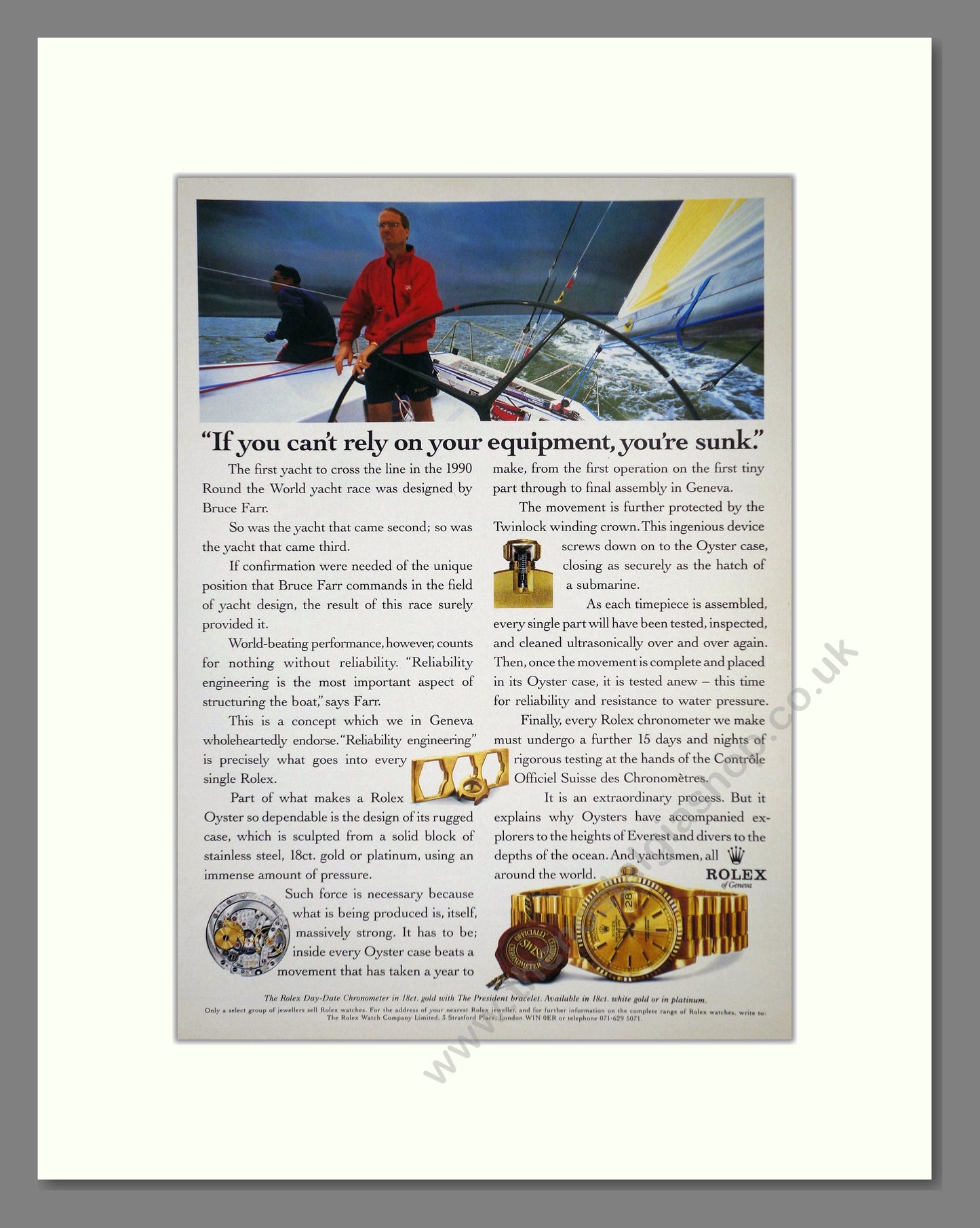 Rolex Day-Date Chronometer. Original Advert 1994 (ref AD63139)