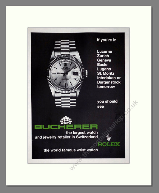 Rolex at Bucherer. Original Advert 1970 (ref AD63140)