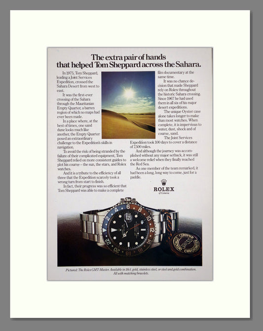 Rolex GMT Master. Tom Sheppard. Original Advert 1979 (ref AD63149)