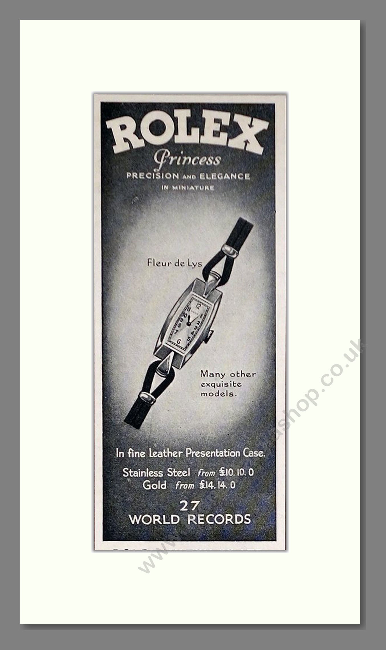 Rolex Princess. Original Advert 1935 (ref AD63157)