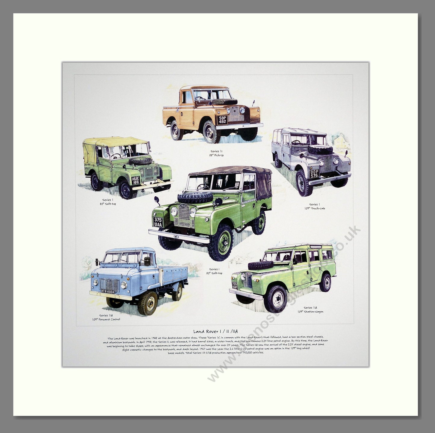 Land Rover Solihull, Warwickshire England. Mounted Print.