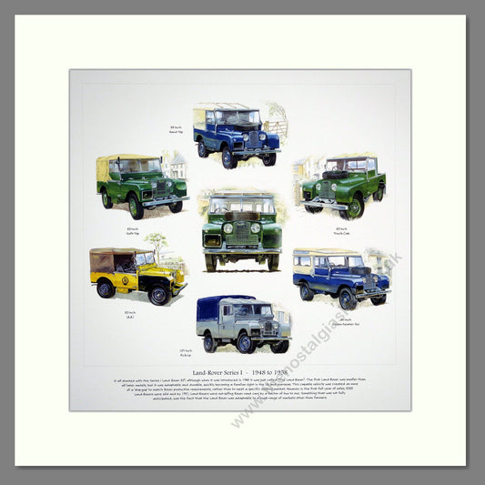 Land Rover Series I 1948-1958. Mounted Print.