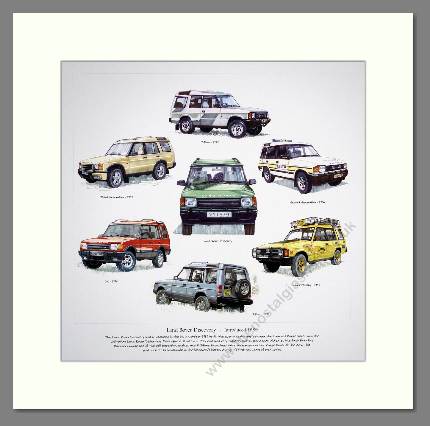 Land Rover Discovery. Mounted Print.