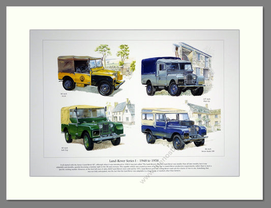 Land Rover Series I  legends 1948 - 58  Mounted Print (ref PR 6005)