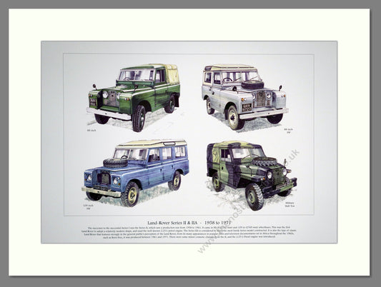 Land Rover Series II & IIA 1958 - 71  Mounted Print (ref PR 6007)