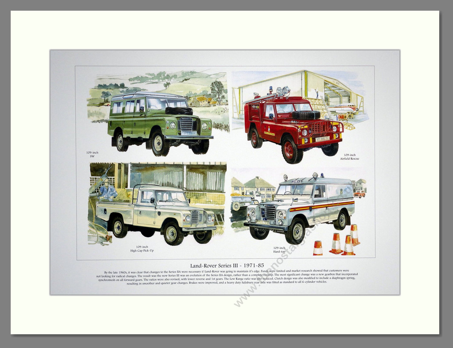 Land Rover Series III 1971 - 85  Mounted print (ref PR 6003)