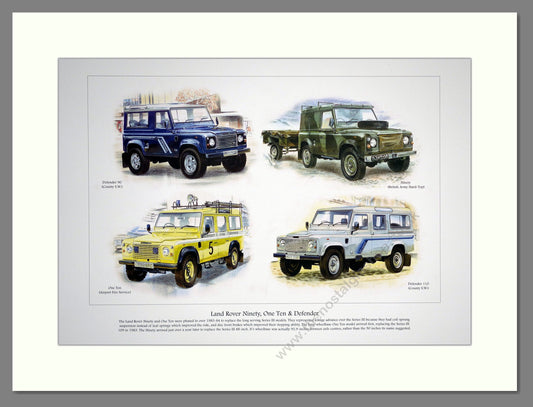 Land Rover Ninety, One Ten & Defender  Mounted print (ref PR6002)