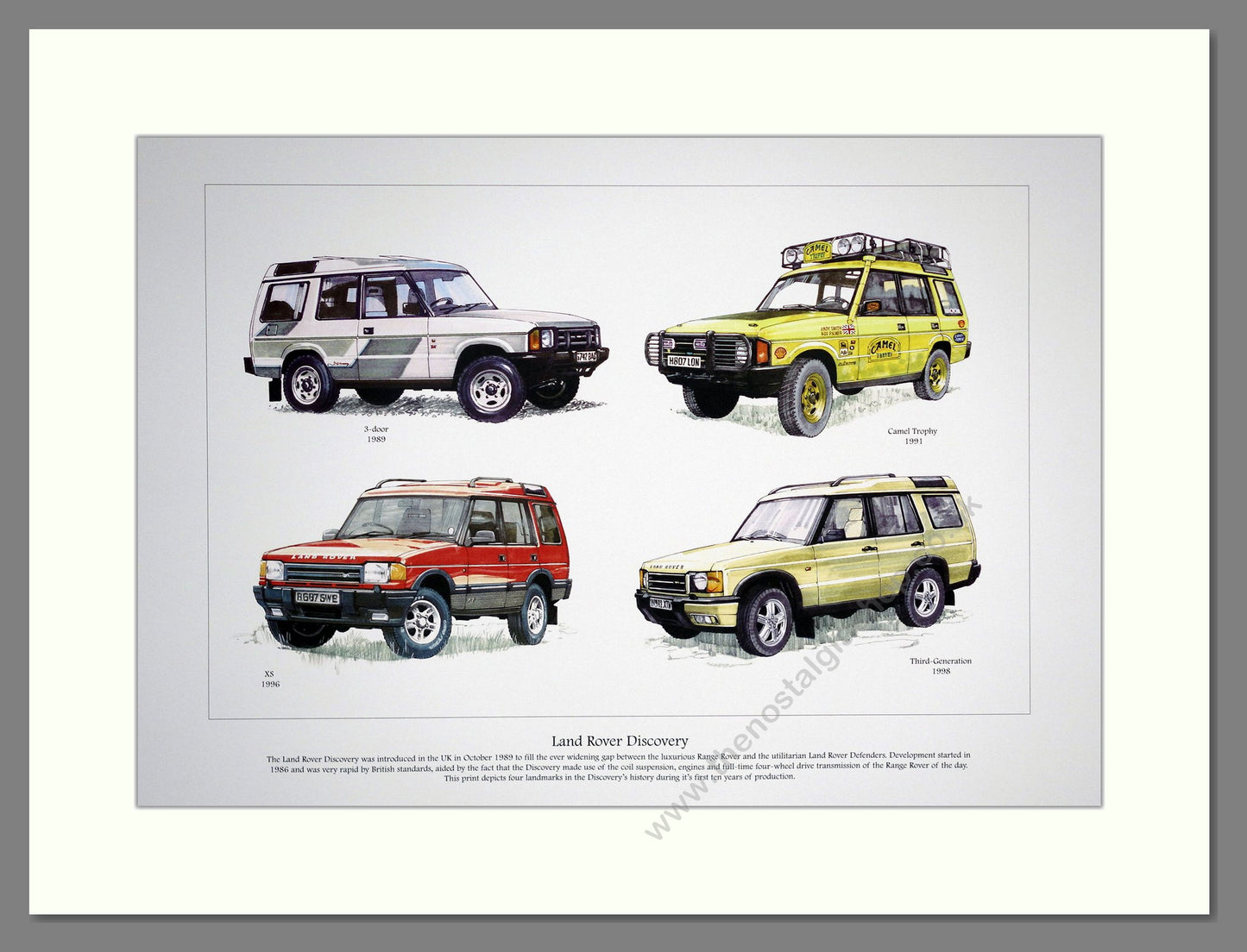 Land Rover Discovery  Mounted Print (ref PR 6001)