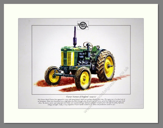 Turner Yeoman of England 1949-57 Tractor. Mounted Print.