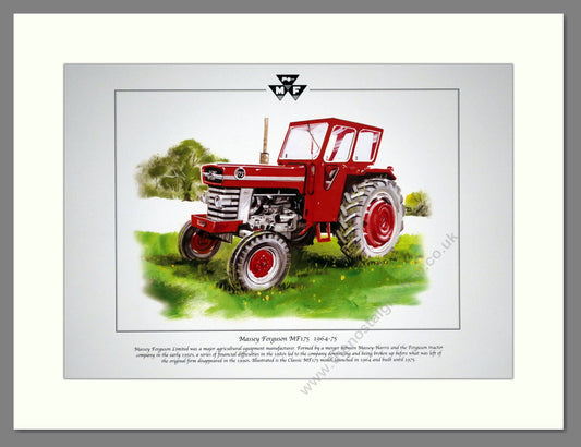 Massey Ferguson MF 175 Tractor 1964-1975. Mounted Print.