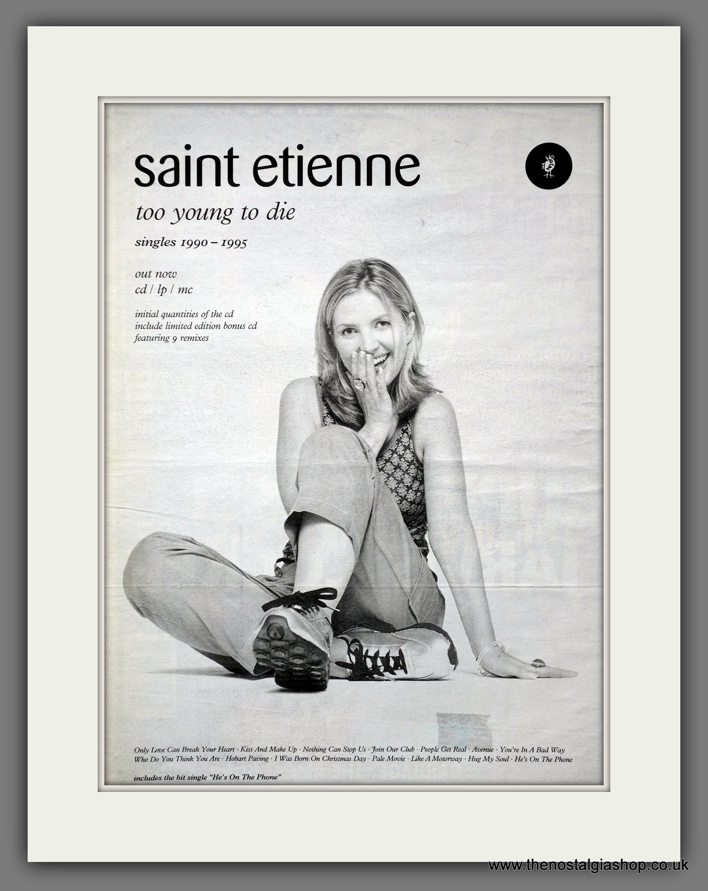 Saint Etienne Too Young To Die. Original Advert 1995 (ref AD15617)