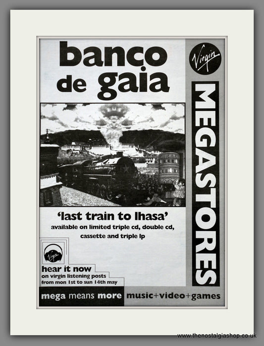 Banco de Gaia Last Train To Ihasa.  Large 1995 Original Advert (ref AD15628)