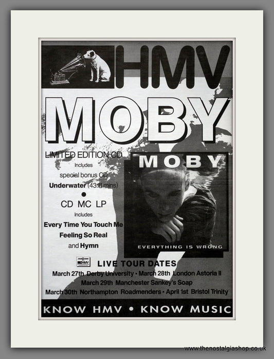 Moby Everything Is Wrong. Original Advert 1995 (ref AD15638)