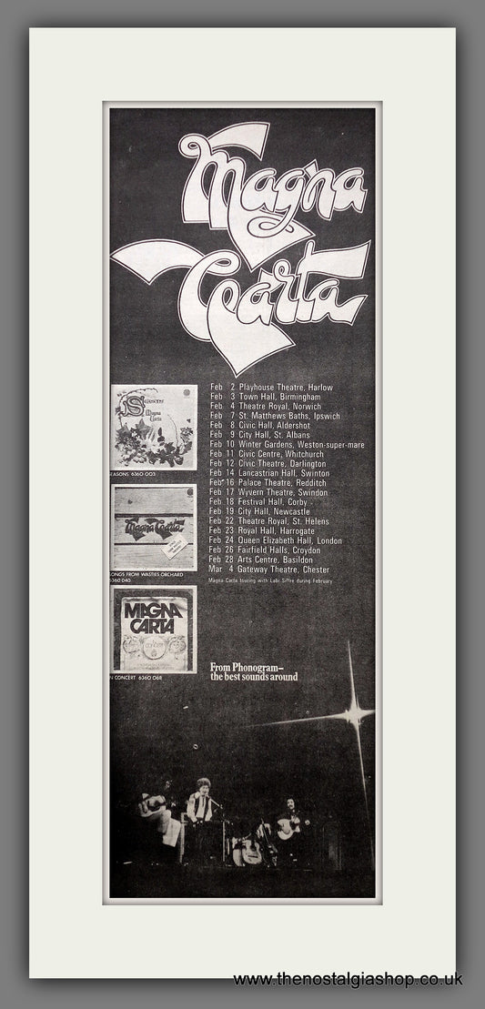 Magna Carta UK Tour. Original Advert 1973 (ref AD200774)