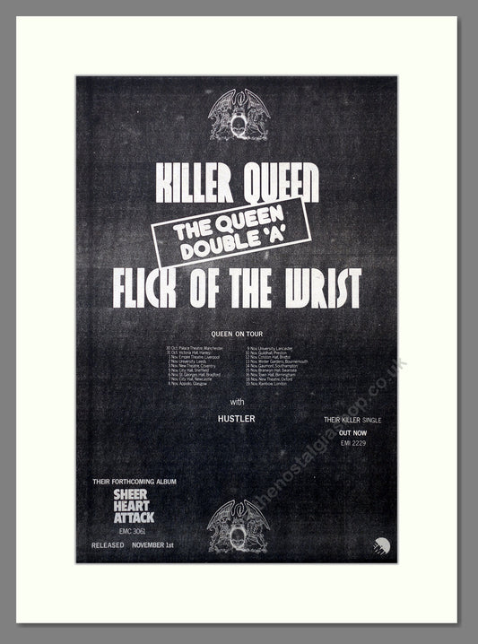 Queen. Killer Queen, UK Tour Dates. 1974 Large Original Advert (ref AD15642)