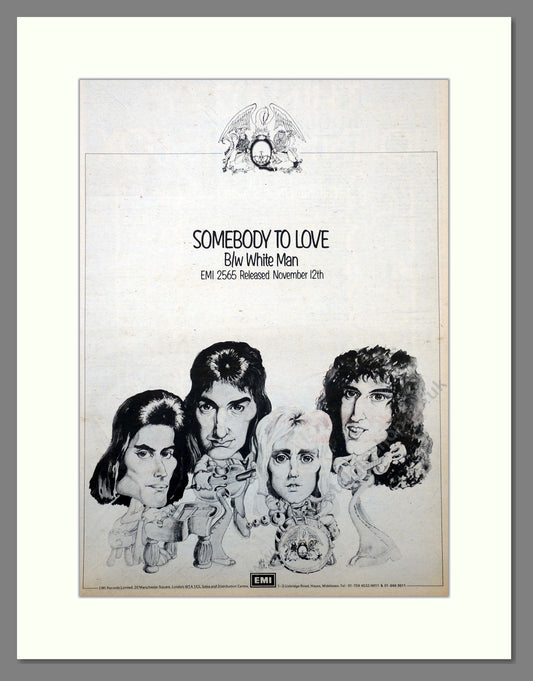 Queen. Somebody To Love. 1976 Large Original Advert (ref AD15644)