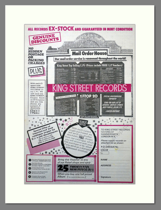 King Street Records. Original Vintage Advert 1974  (ref AD15654)