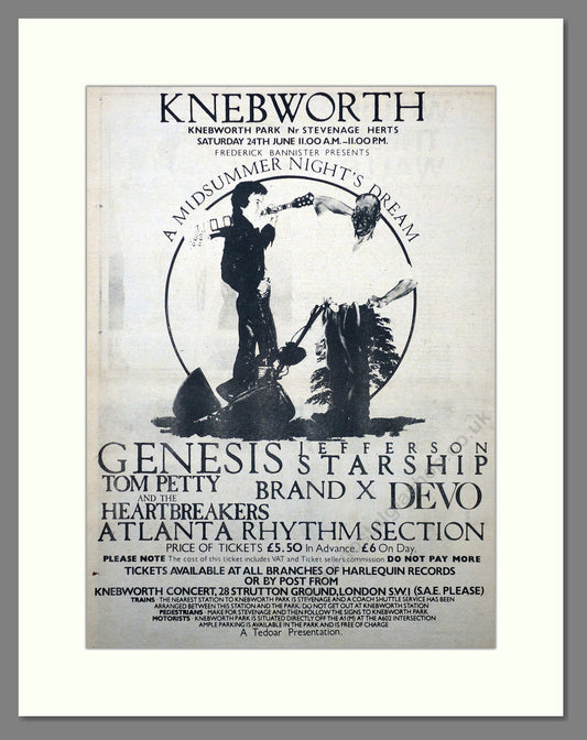 Knebworth. A Midsummer Night's Dream. Genesis. Vintage Advert 1978 (ref AD15652)