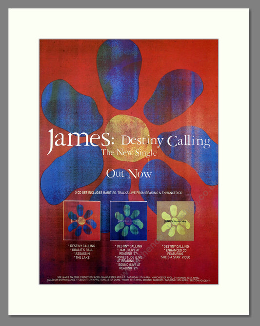 James: Destiny Calling.  Original Vintage Advert 1998 (ref AD10184)