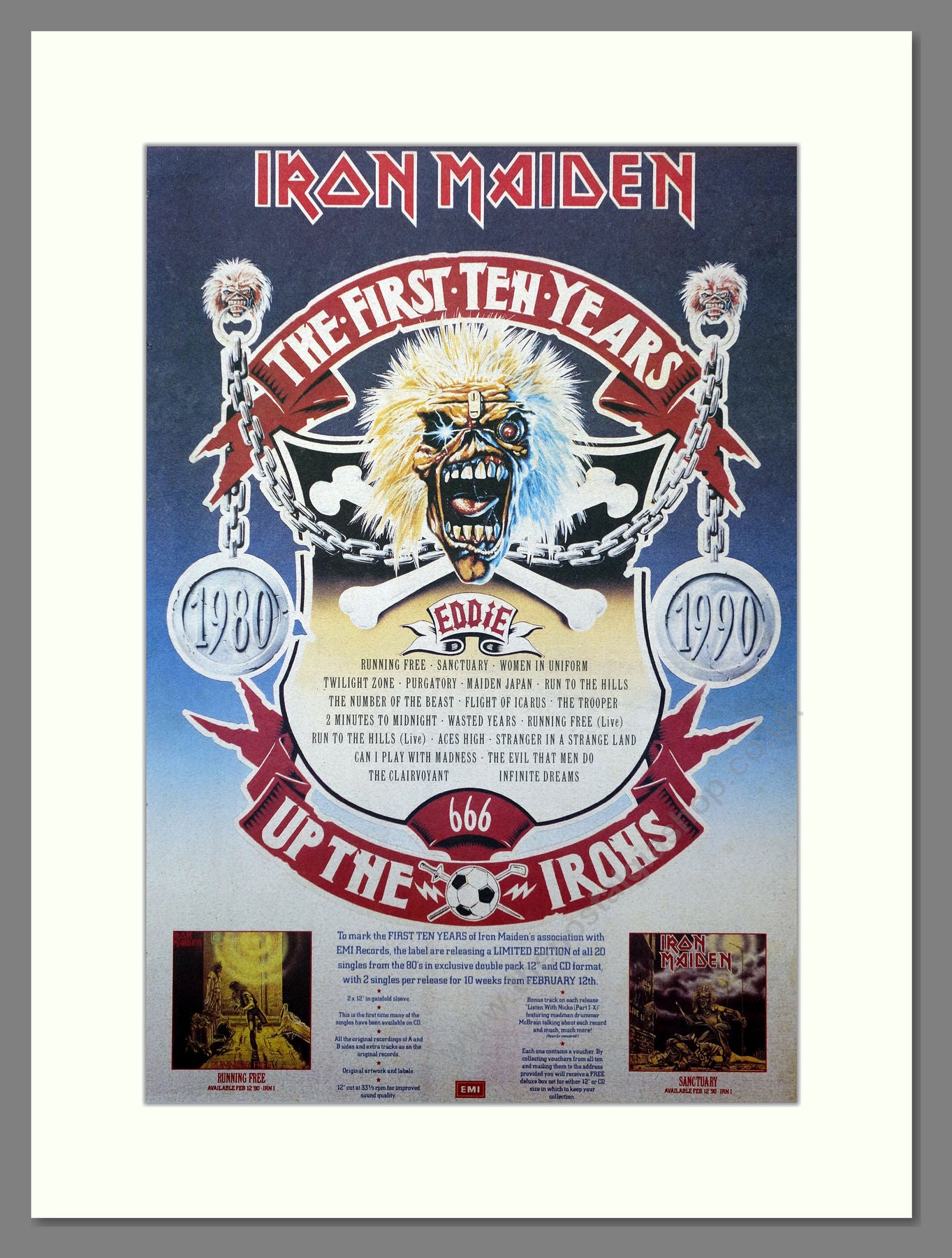 Iron Maiden The First Ten Years. 1990 Large Original Advert (ref AD15663)