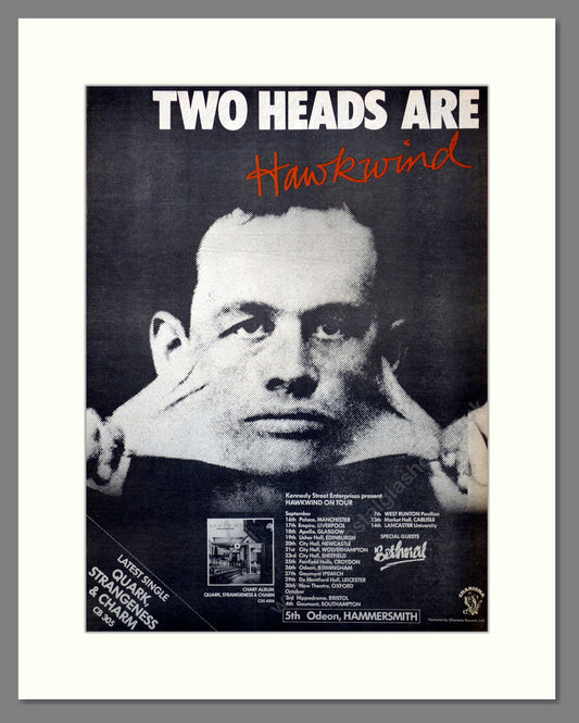 Hawkwind & Peter Gabriel. UK Tour Original Double Advert 1977 (ref AD15665)