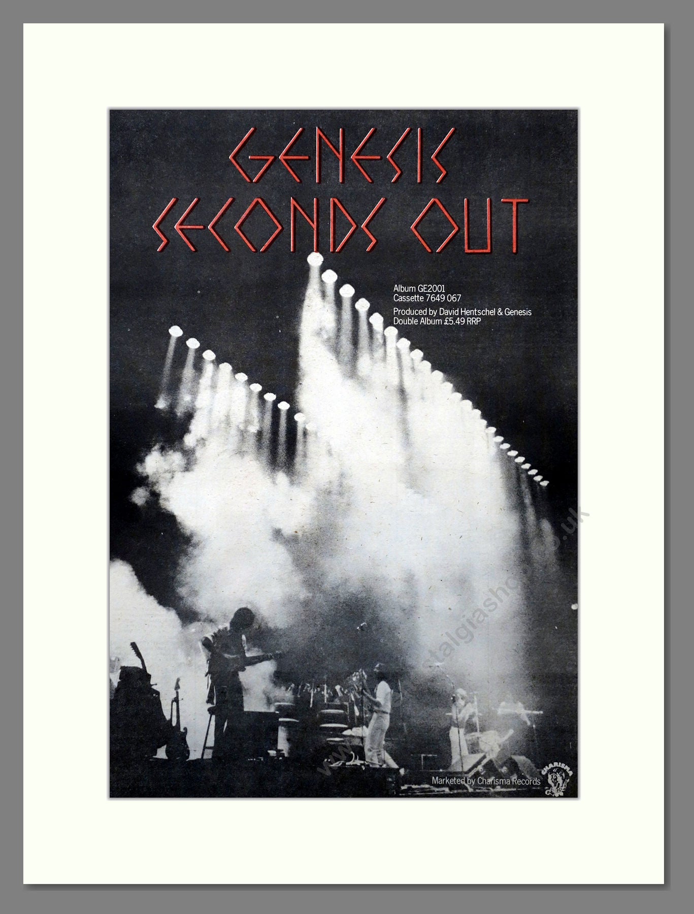 Genesis Seconds Out. Original Vintage Double Advert 1977 (ref AD15669)