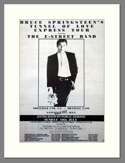 Bruce Springsteen at Bramall Lane Concert. 1988 Large Original Advert (ref AD15690)