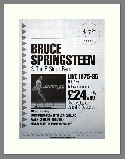 Bruce Springsteen Live. 1986 Large Original Advert (ref AD15691)