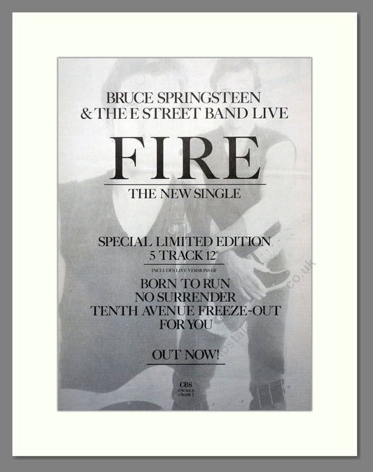 Bruce Springsteen Fire. 1987 Large Original Advert (ref AD15693)